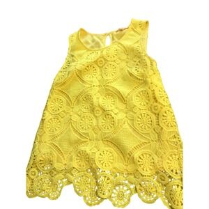 Skies Are Blue Yellow Lace Sleeveless Top - Women's XS